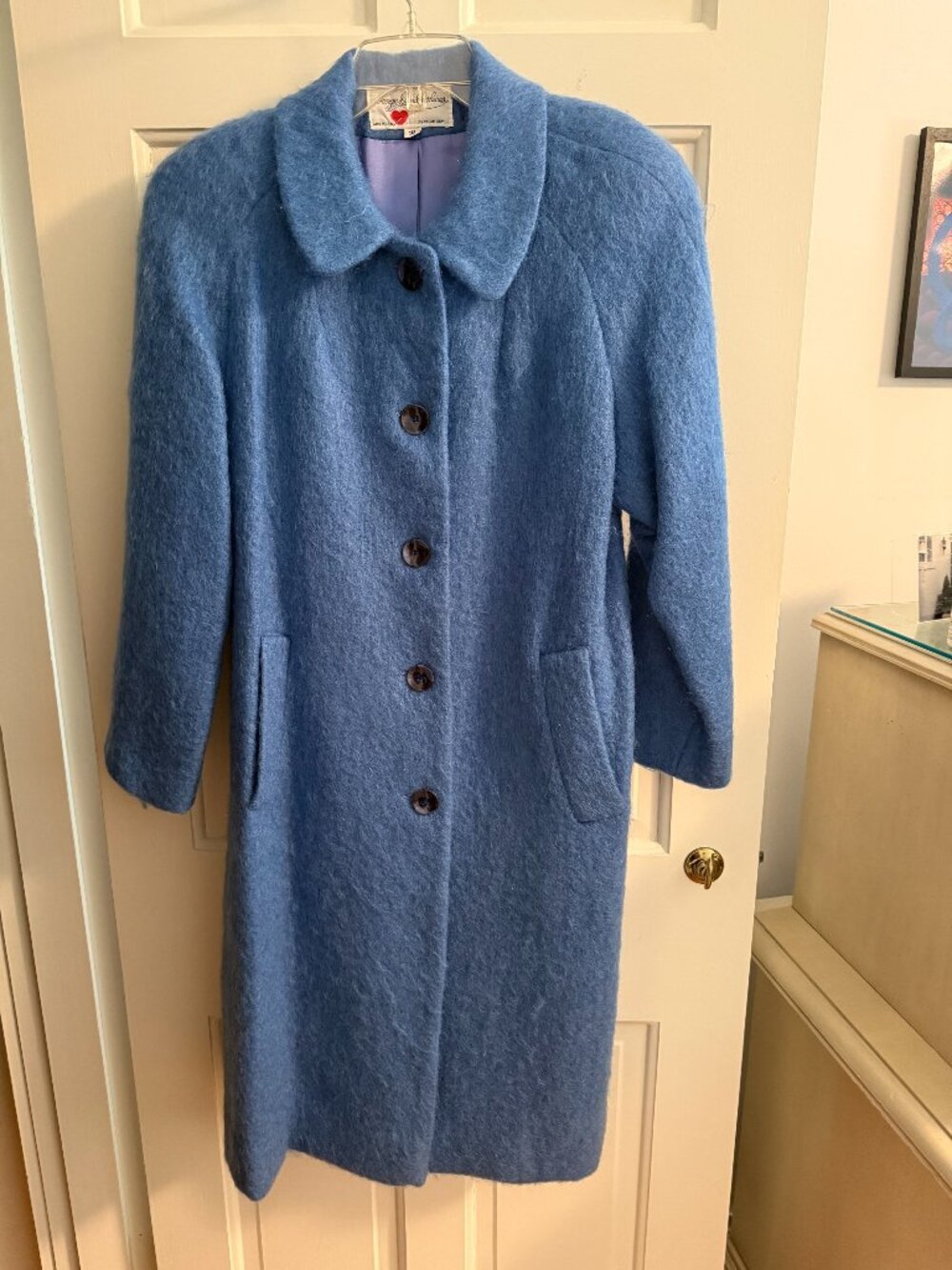 Vintage George David Fashions Blue Mohair Coat  like new!!!